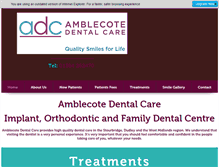 Tablet Screenshot of amblecotedental.co.uk